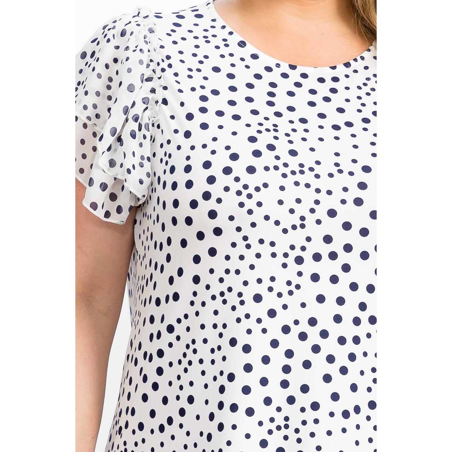 PLUS POLKA DOT RUFFLE TEE