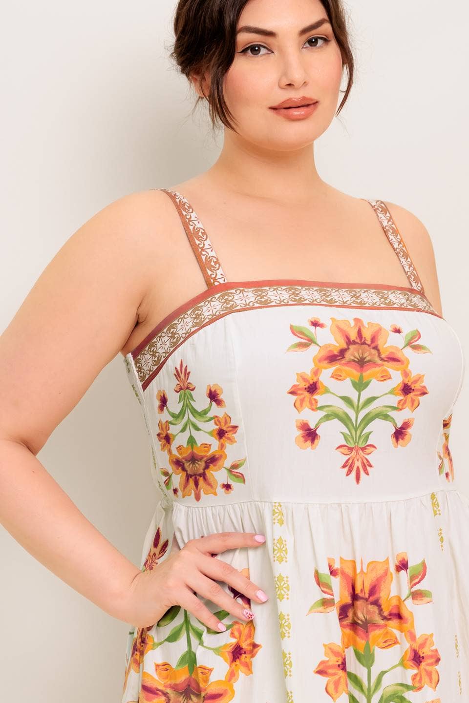 Floral Print Tiered Midi Dress