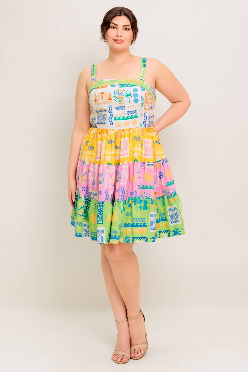 Sleeveless Summer Print Mini Dress