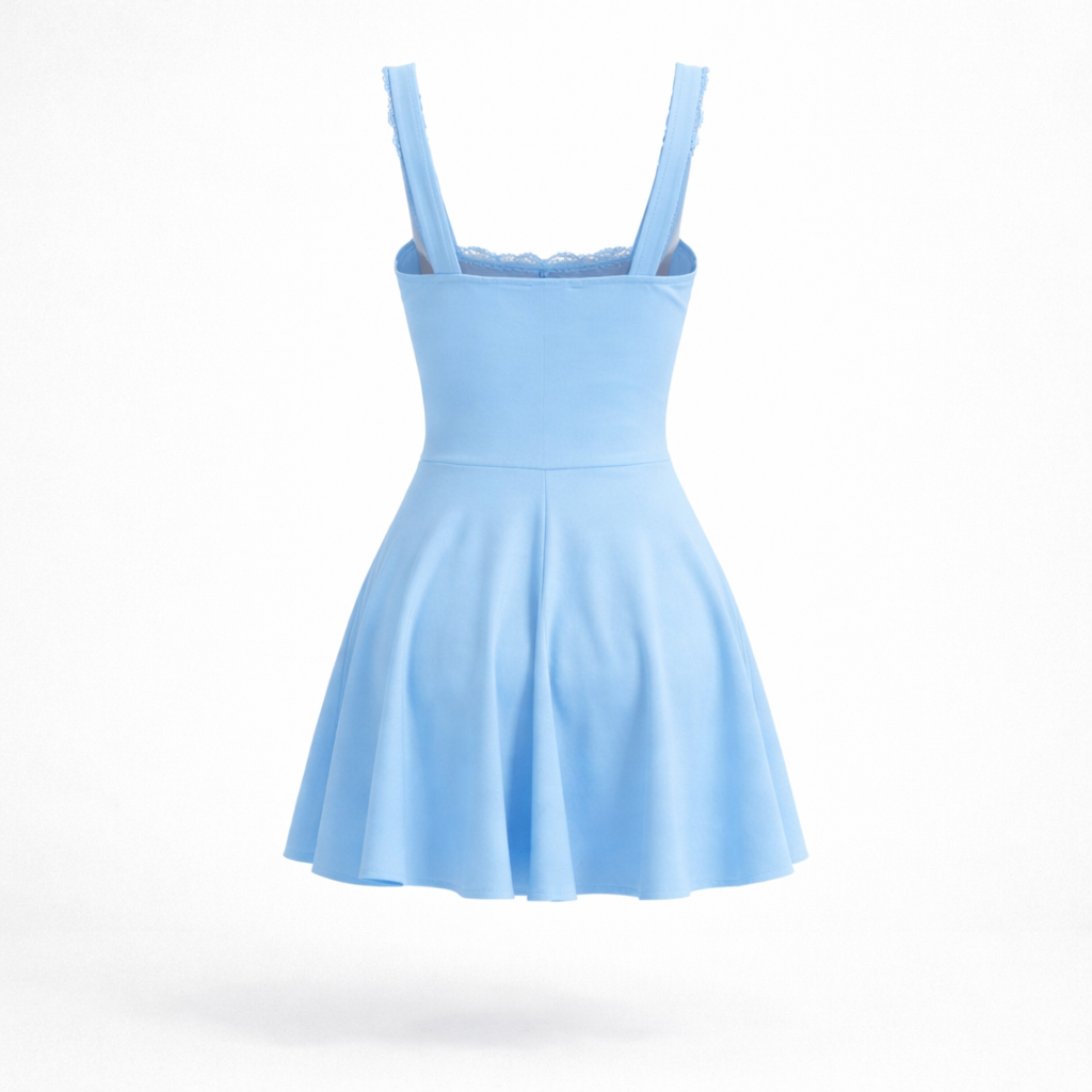 Sky Blue Fit & Flare Mini Dress