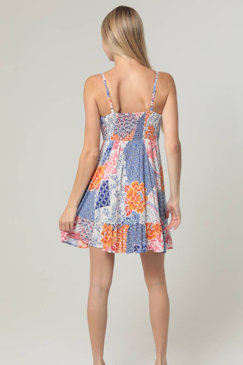 Tie Front Printed Sundress