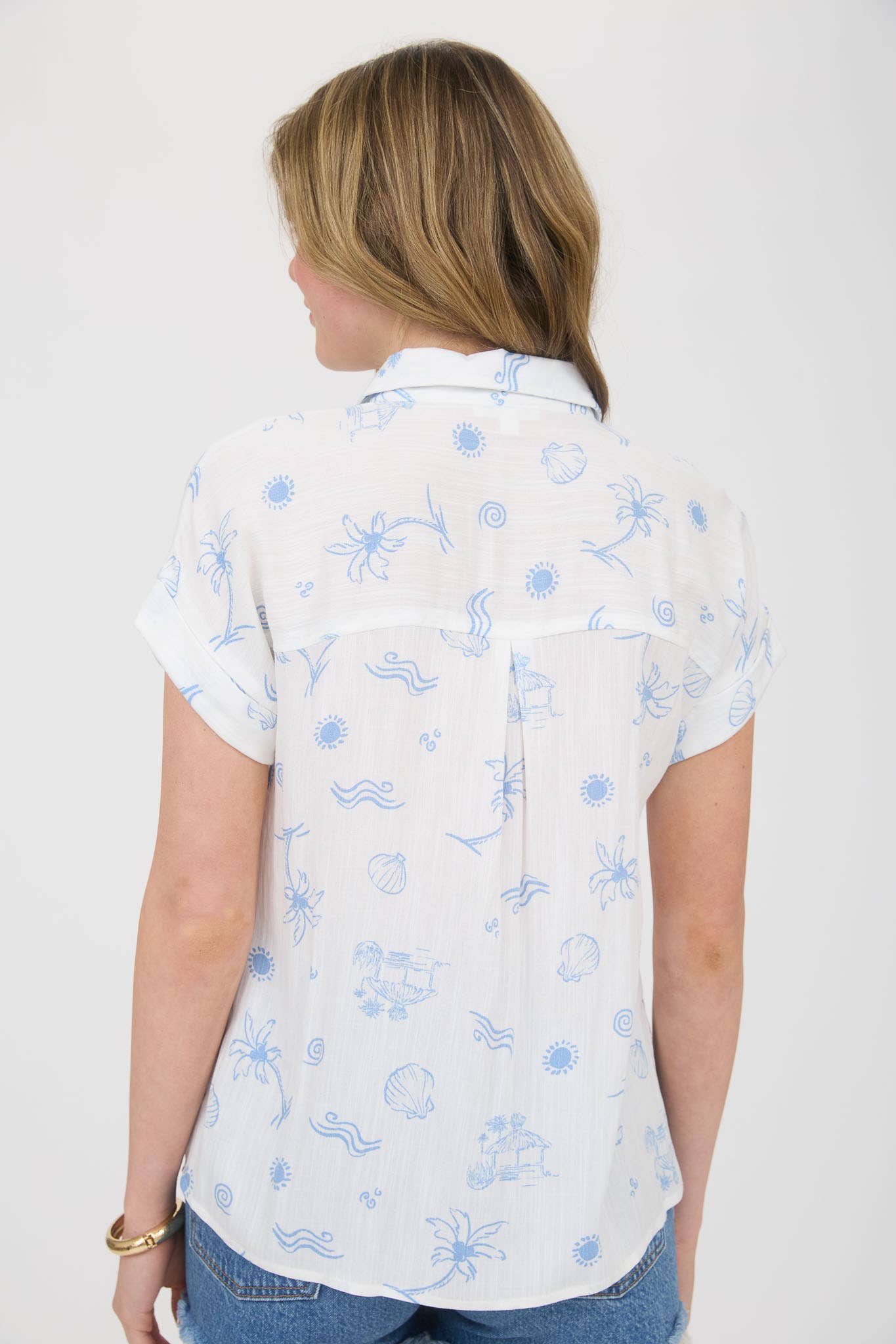 Summer Print Short Sleeves Blouse