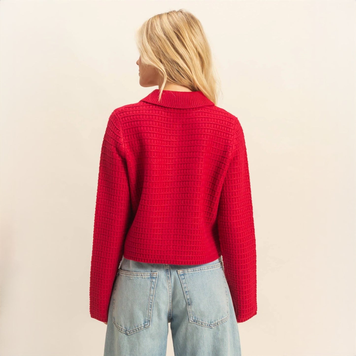 Textured Knit Sweater Jacket