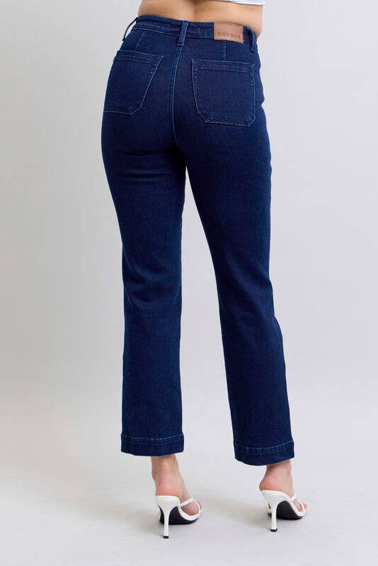 High-Waisted Straight Jeans