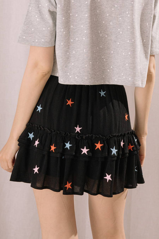 Embroidered Star Mini Skirt