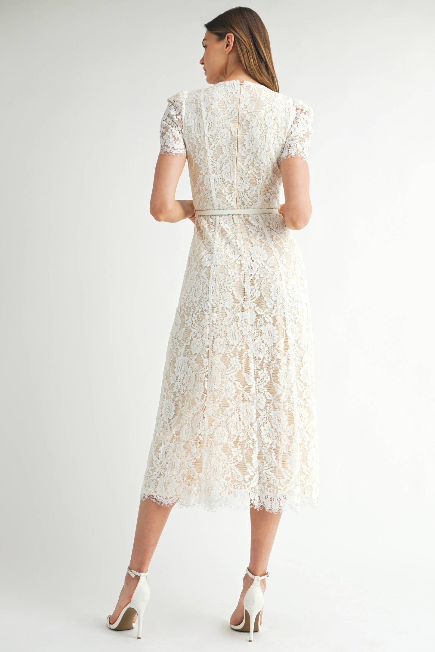 Lace Embellished Midi Dress