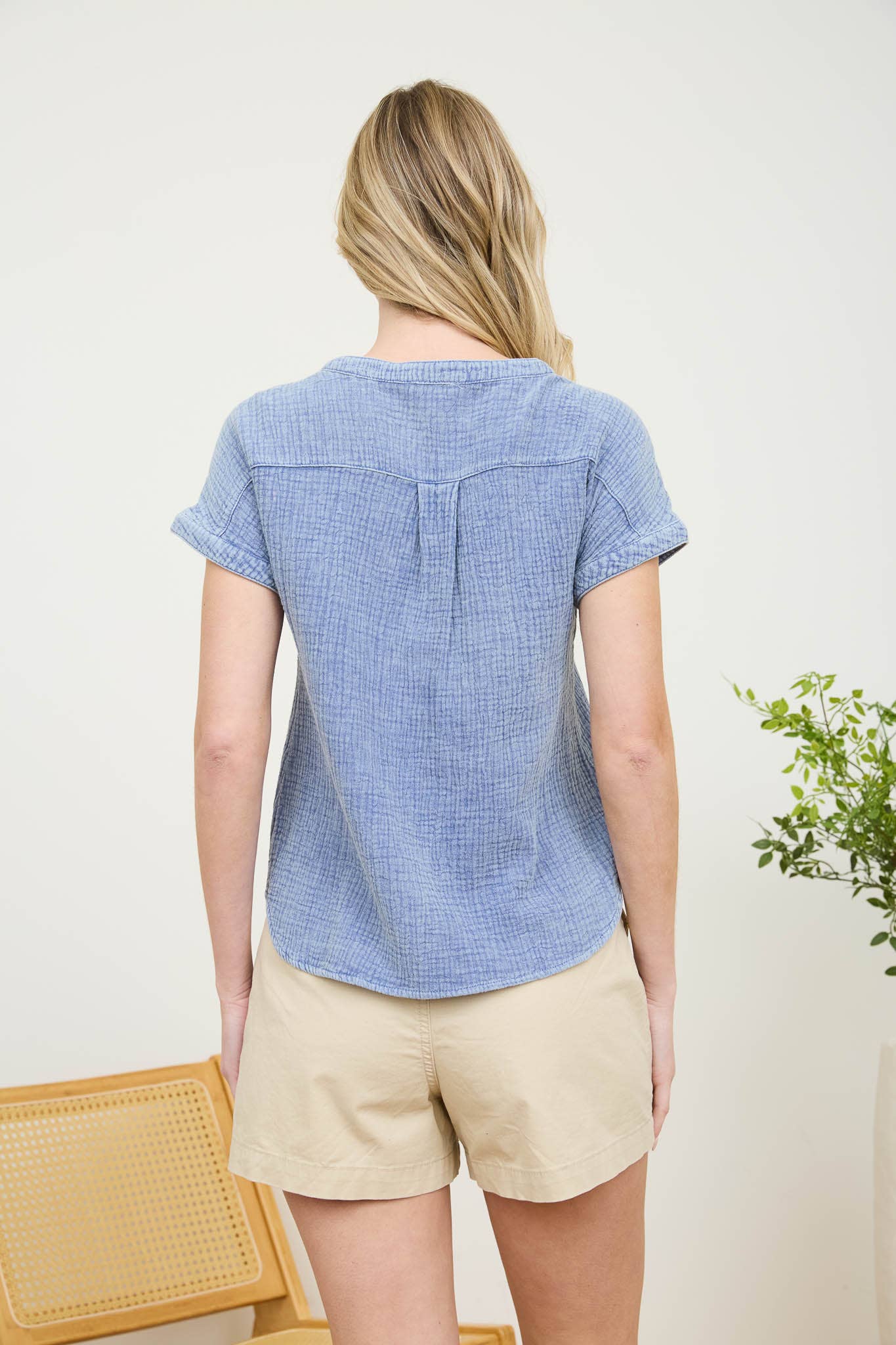 Short Sleeve Henley Top