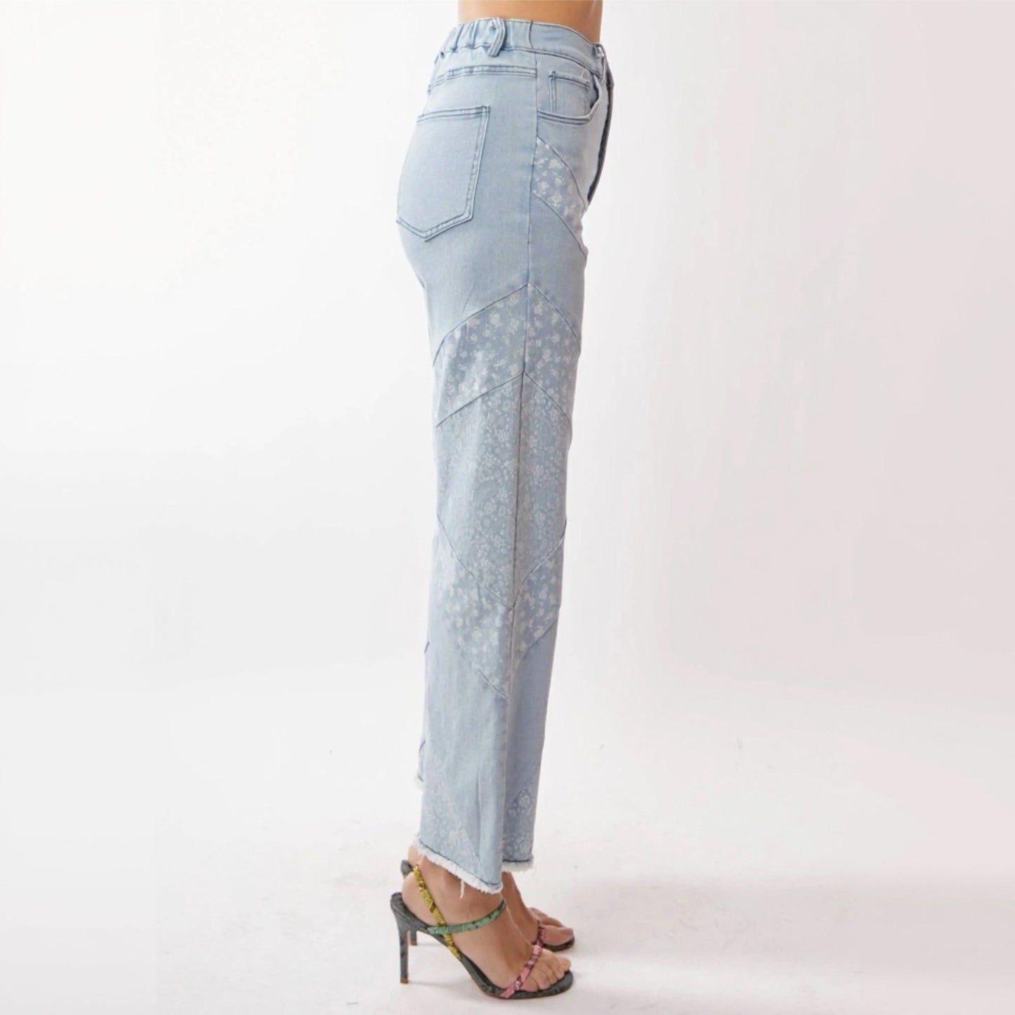 Wide Leg Ditsy Floral Print Pants