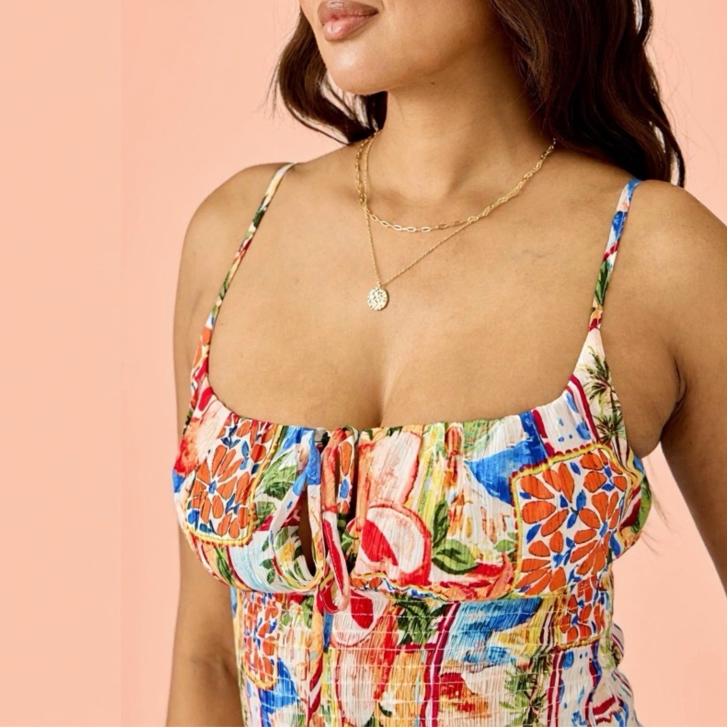 Color Splash Smocked Maxi Dress