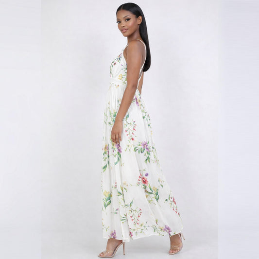 White floral Maxi Dress