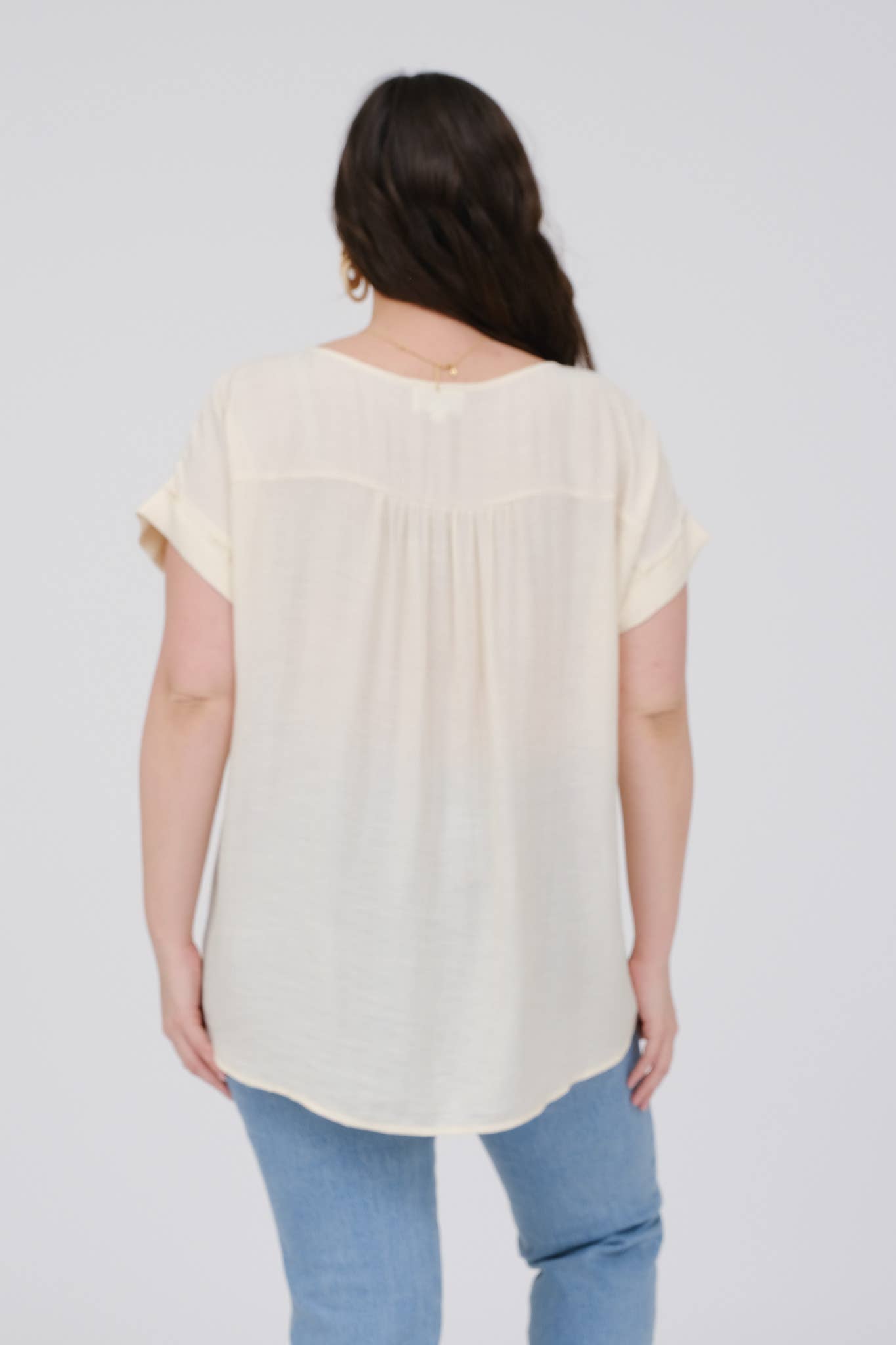 Off White Crochet Details Short Sleeve Top