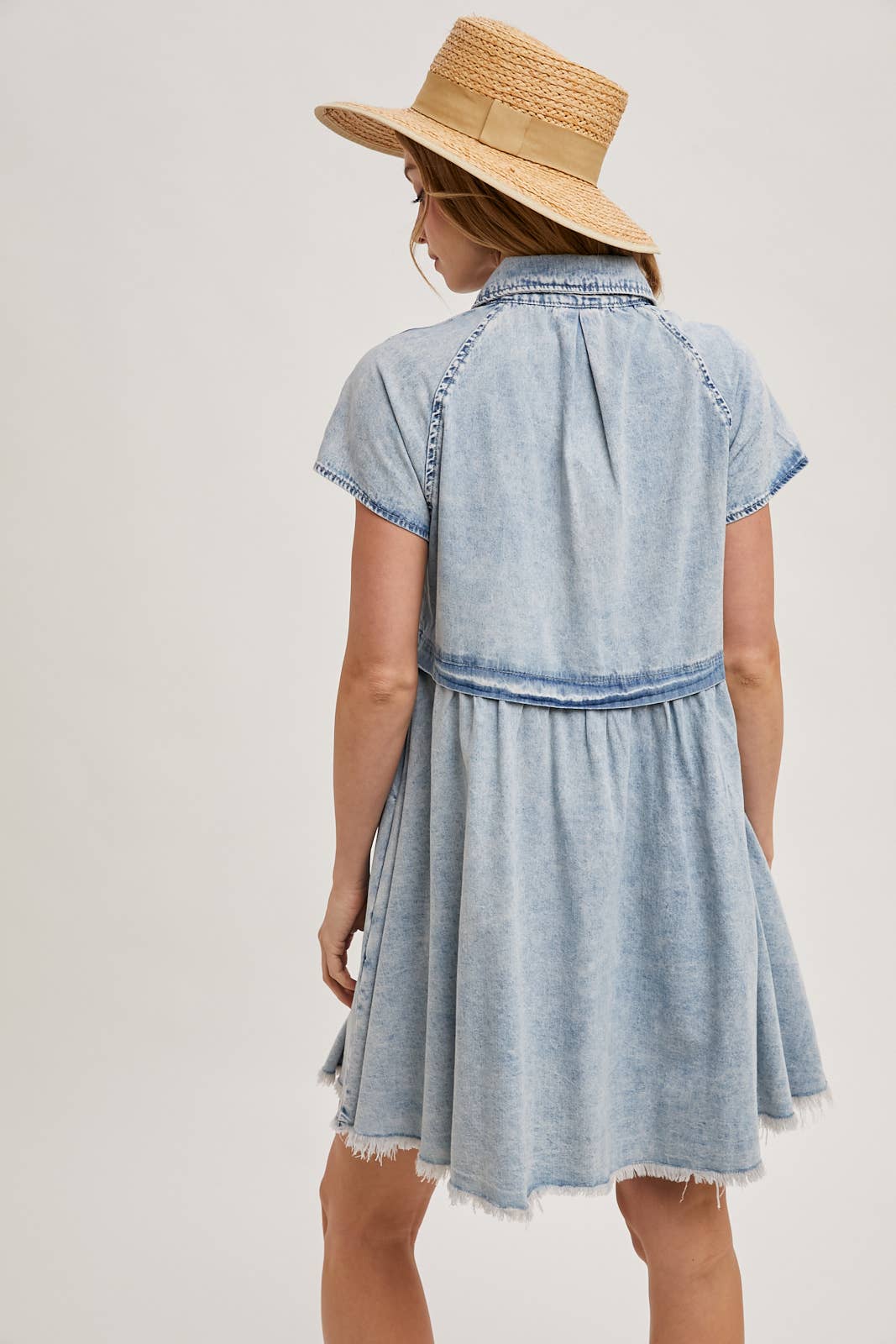 Denim Button Front Shirt Dress