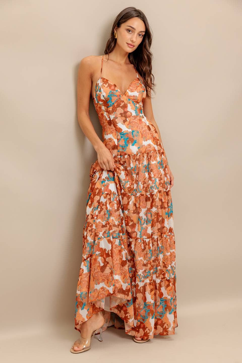 Strappy Back Sleeveless Maxi Dress