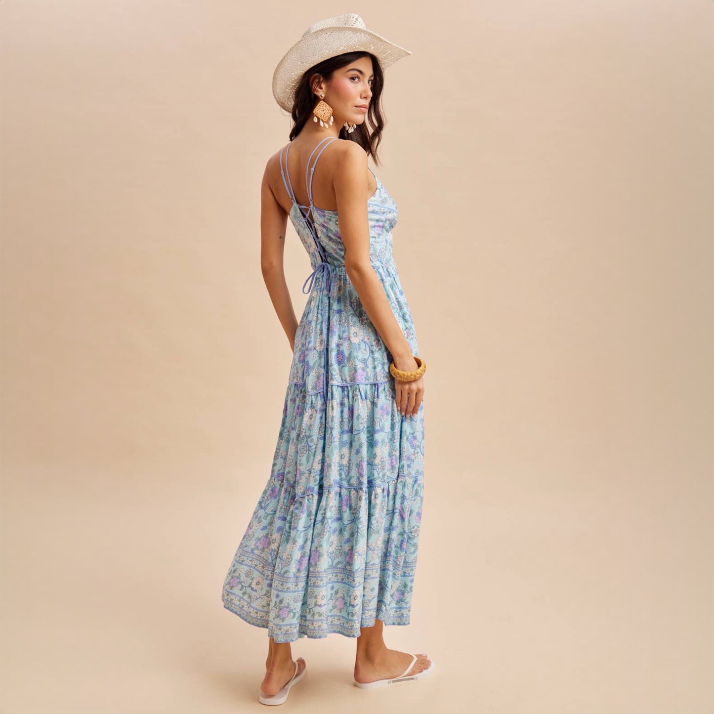 Salt water Bloom Button Front Maxi Dress