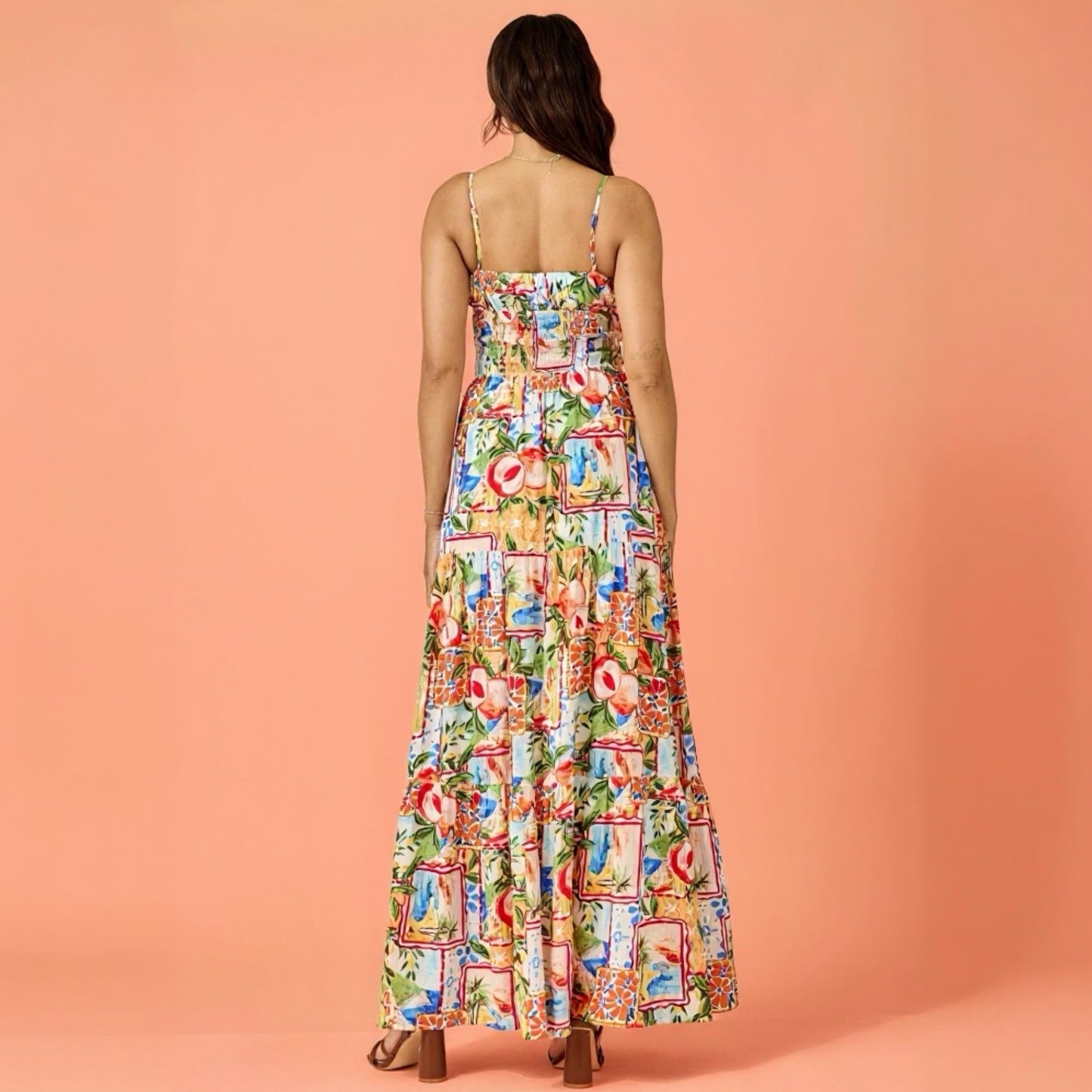 Color Splash Smocked Maxi Dress