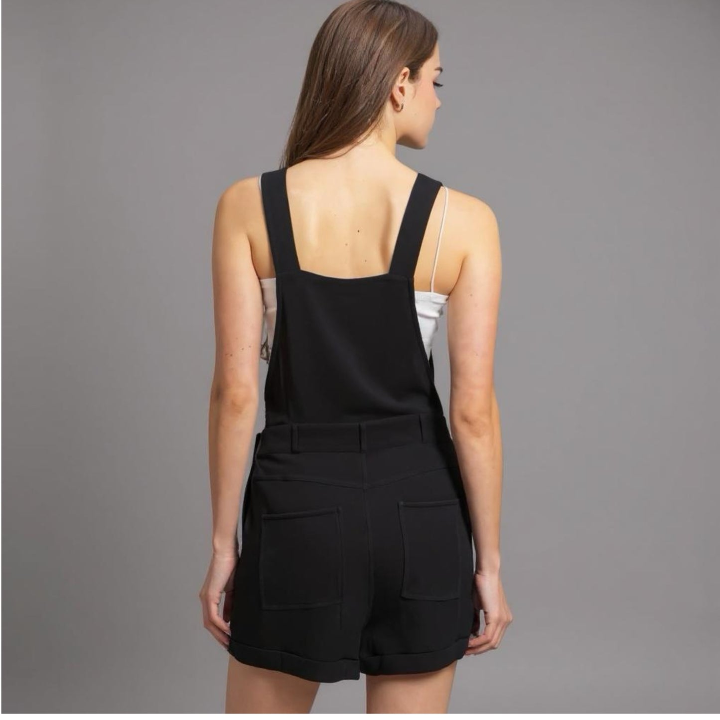 Double Gauze Front Pocket Overall Romper