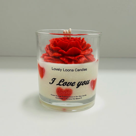 Floral Scented Valentines Day Candle