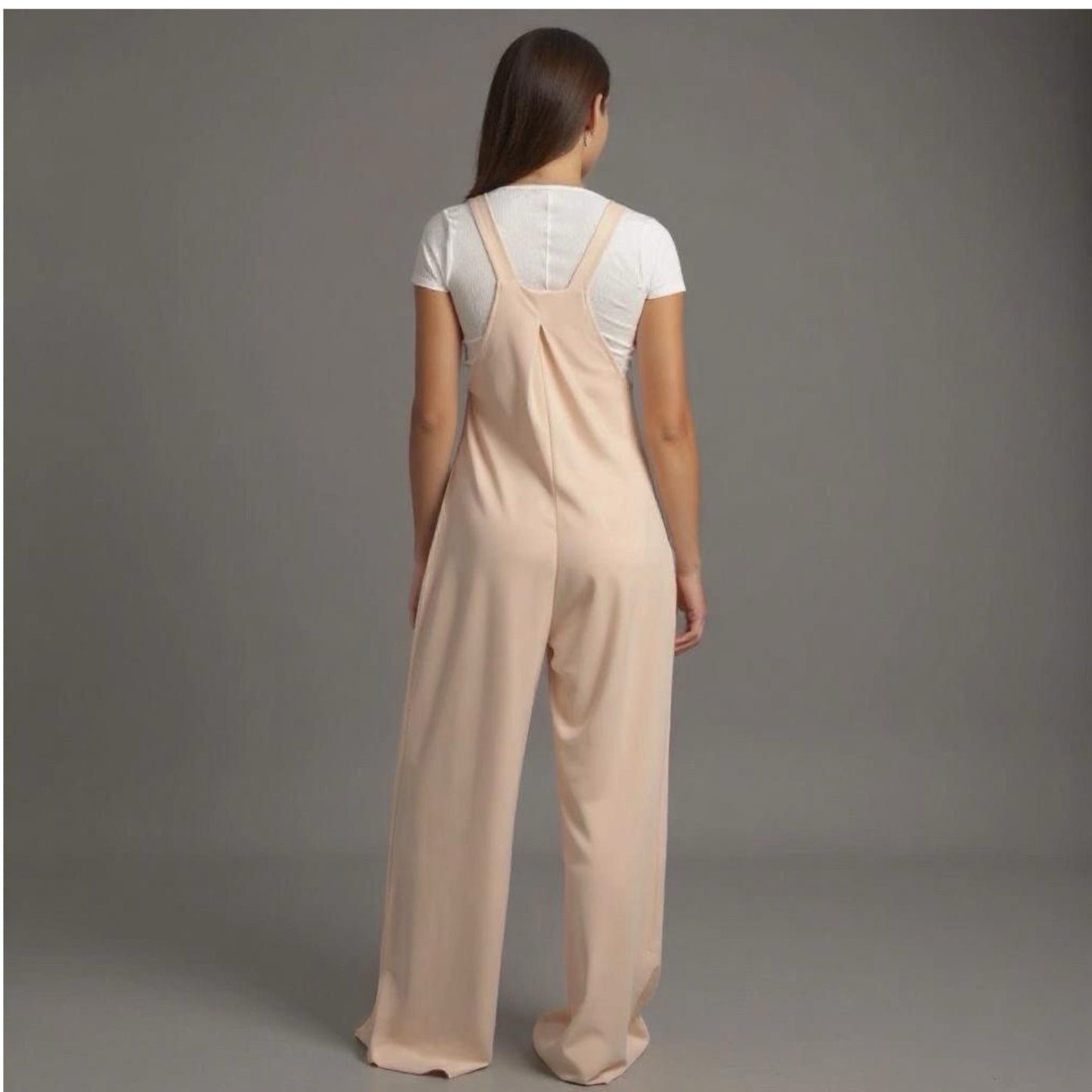 Comfy Pleated Front Pocket Wide Leg Jumpsuit