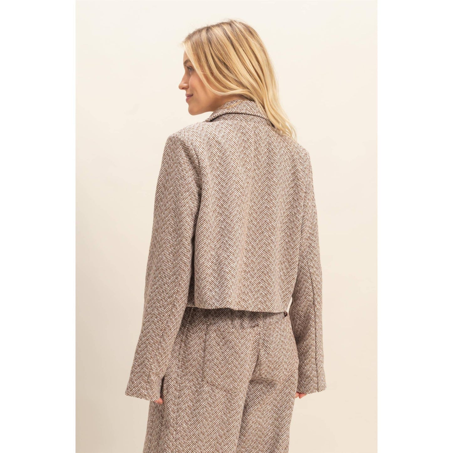 Sparkly Bow Detailed Tweed Crop Jacket