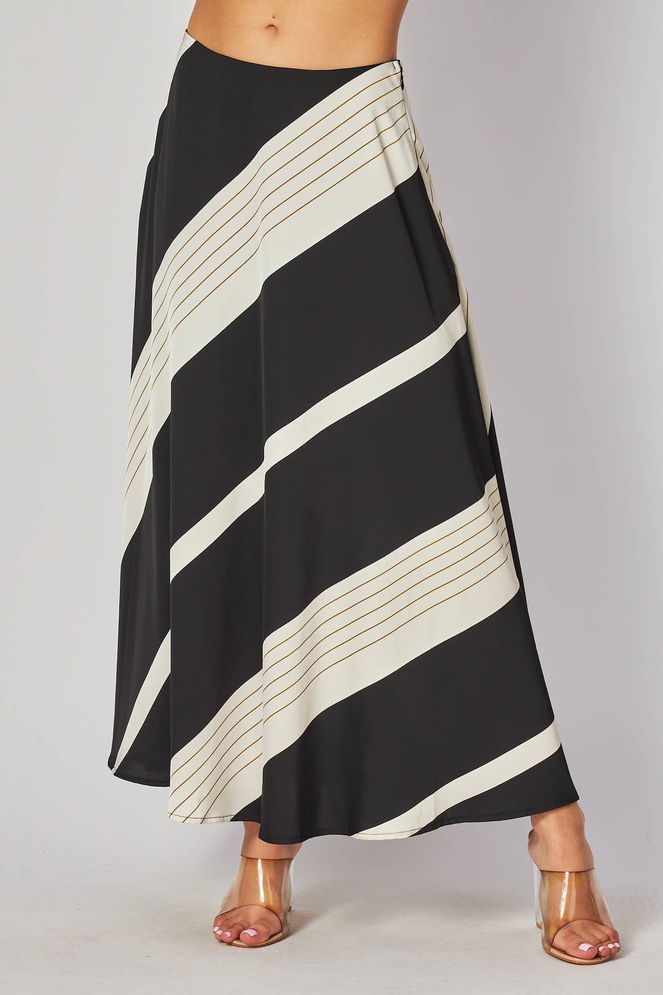 Geometric Stripes A-Line Maxi Skirt