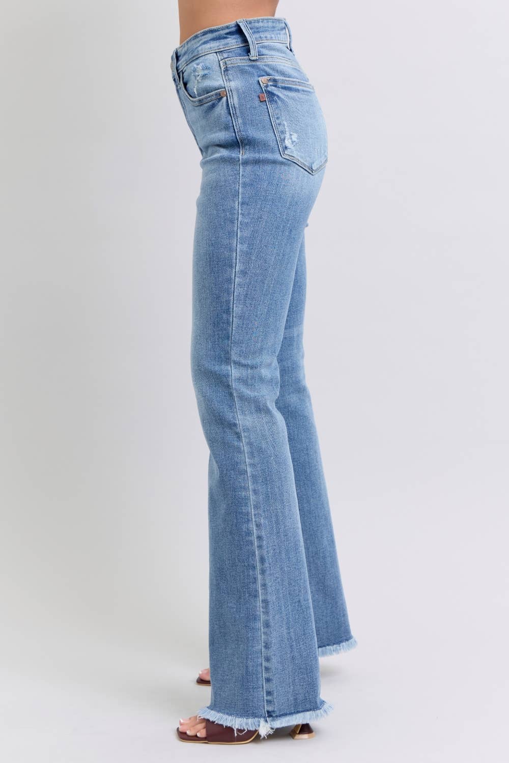 High Waisted Bootcut with Fray Hem