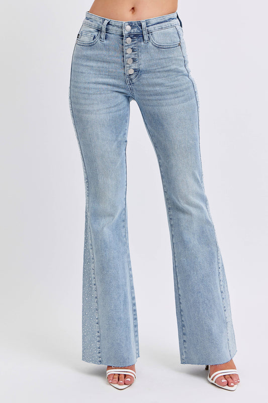 Rhinestone Flare Jeans