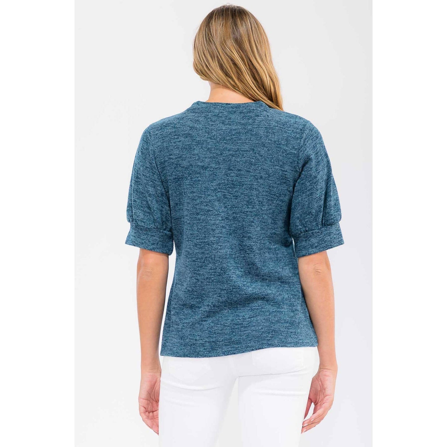 Puff Sleeves Knit Top