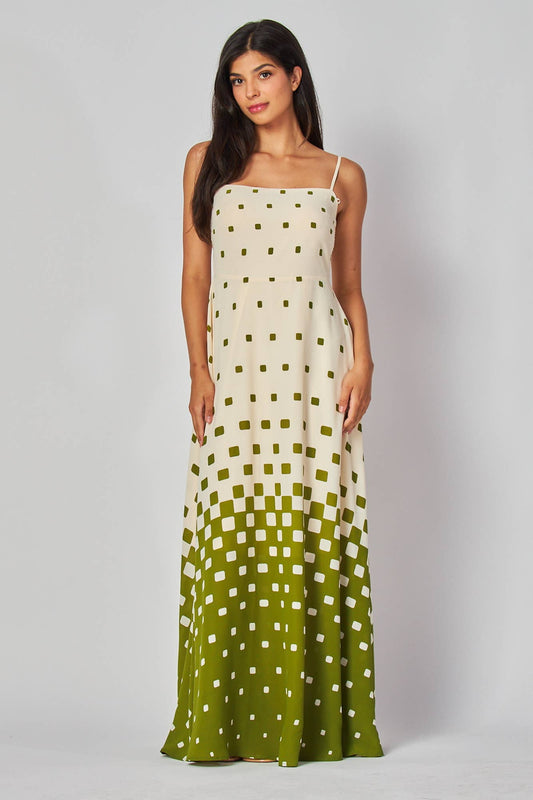 Ombre Print Sleeveless Maxi Dress