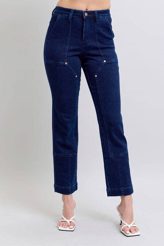High-Waisted Straight Jeans