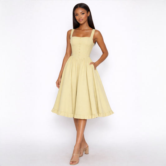 Sage Corset Midi Dress