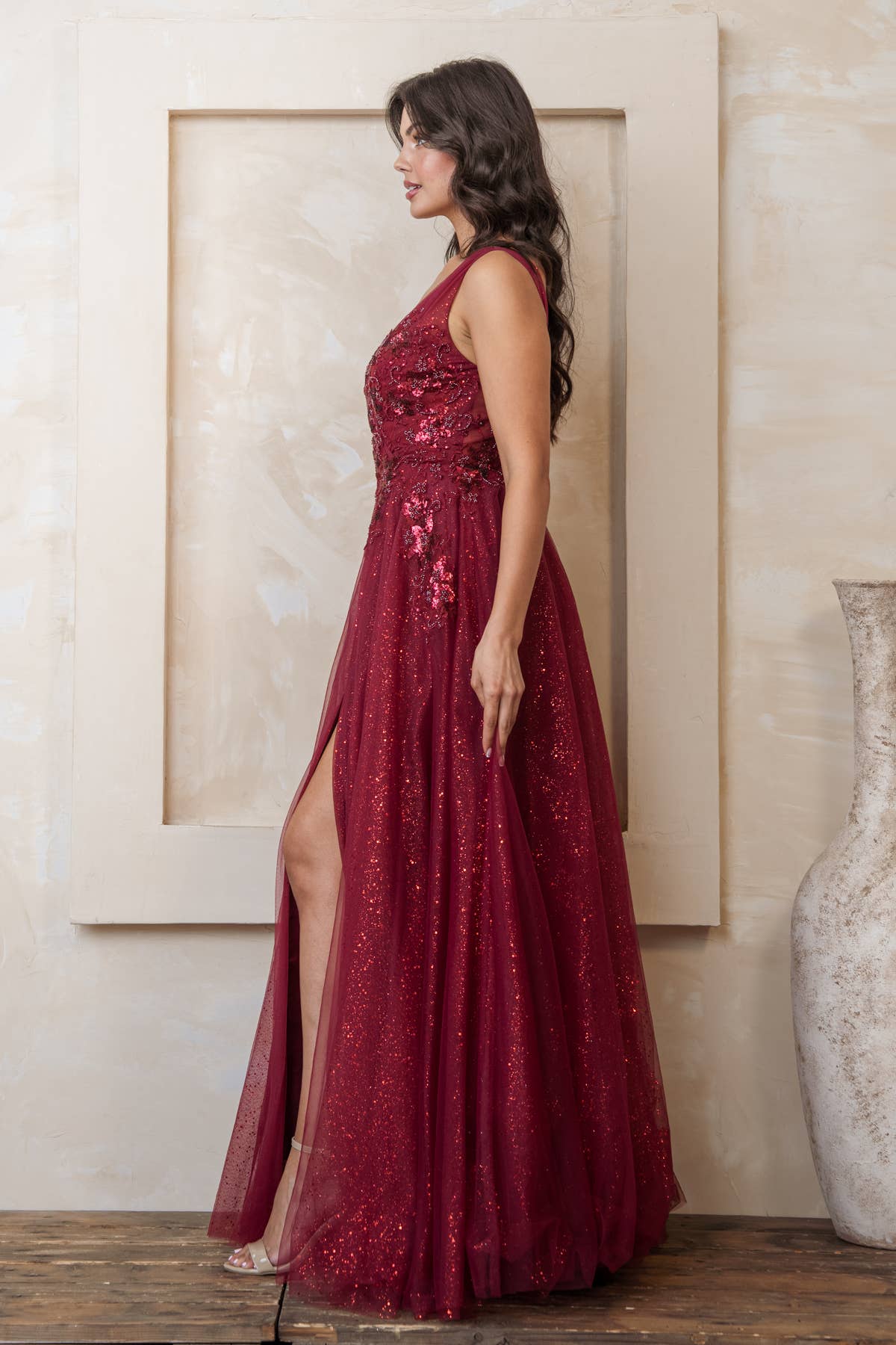 Floral Lace Evening Gown