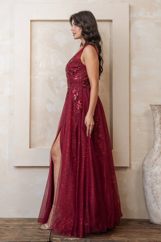 Floral Lace Evening Gown