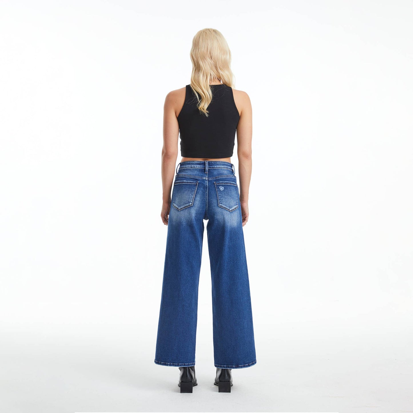 High Rise Two Tone Jeans