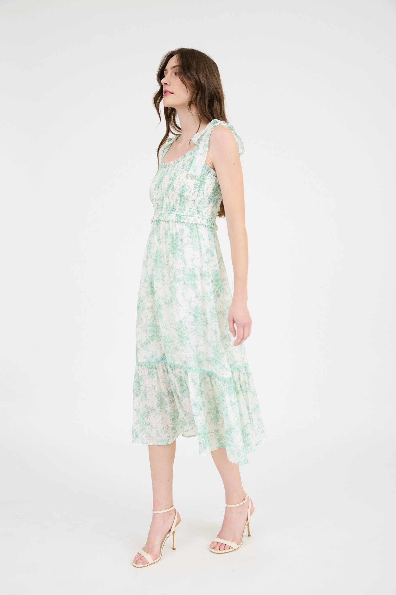 Mint Floral Midi Dress