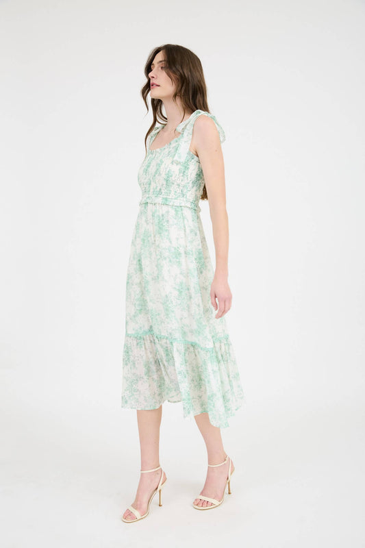 Mint Floral Midi Dress