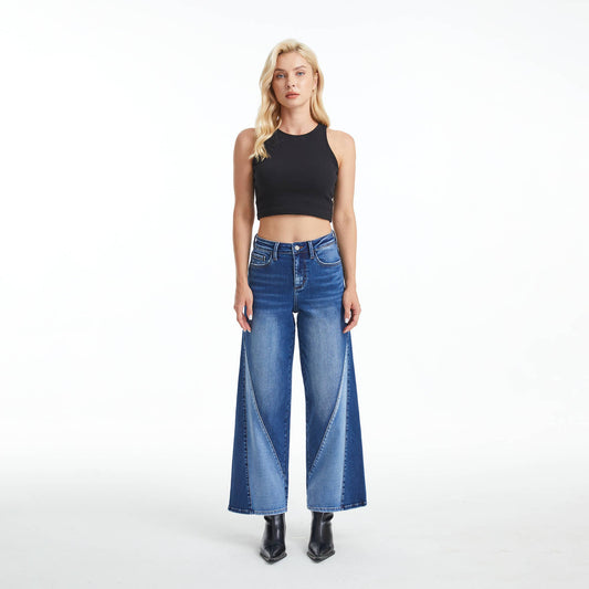 High Rise Two Tone Jeans