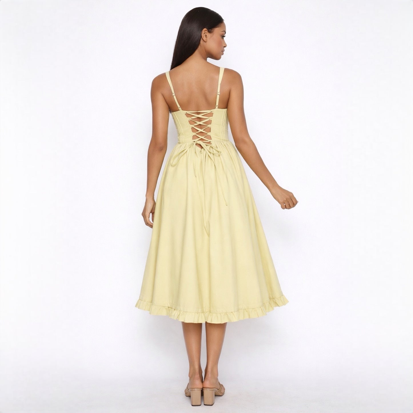 Sage Corset Midi Dress