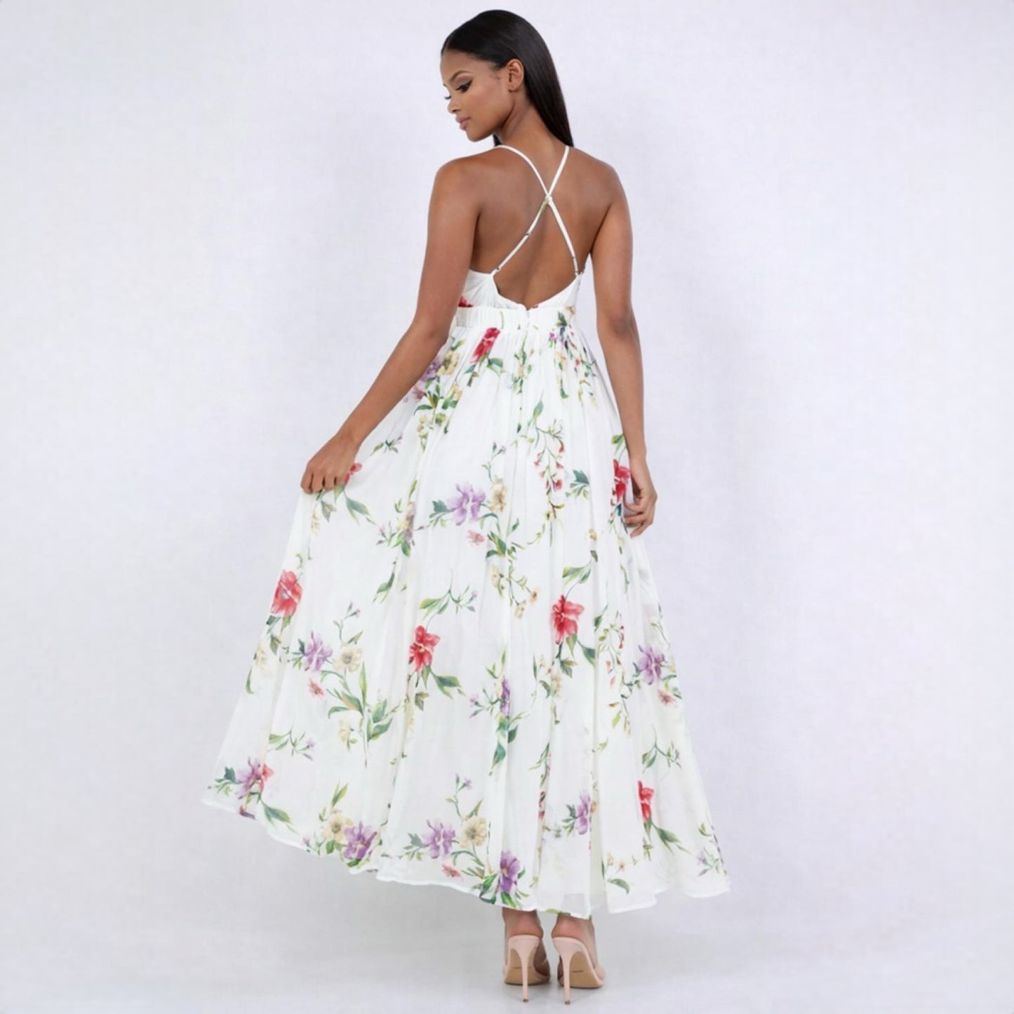 White floral Maxi Dress
