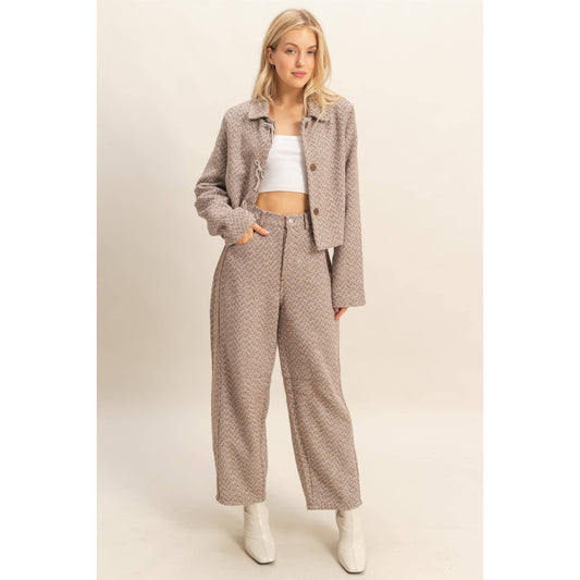 Sparkly Bow Detailed Tweed Crop Jacket