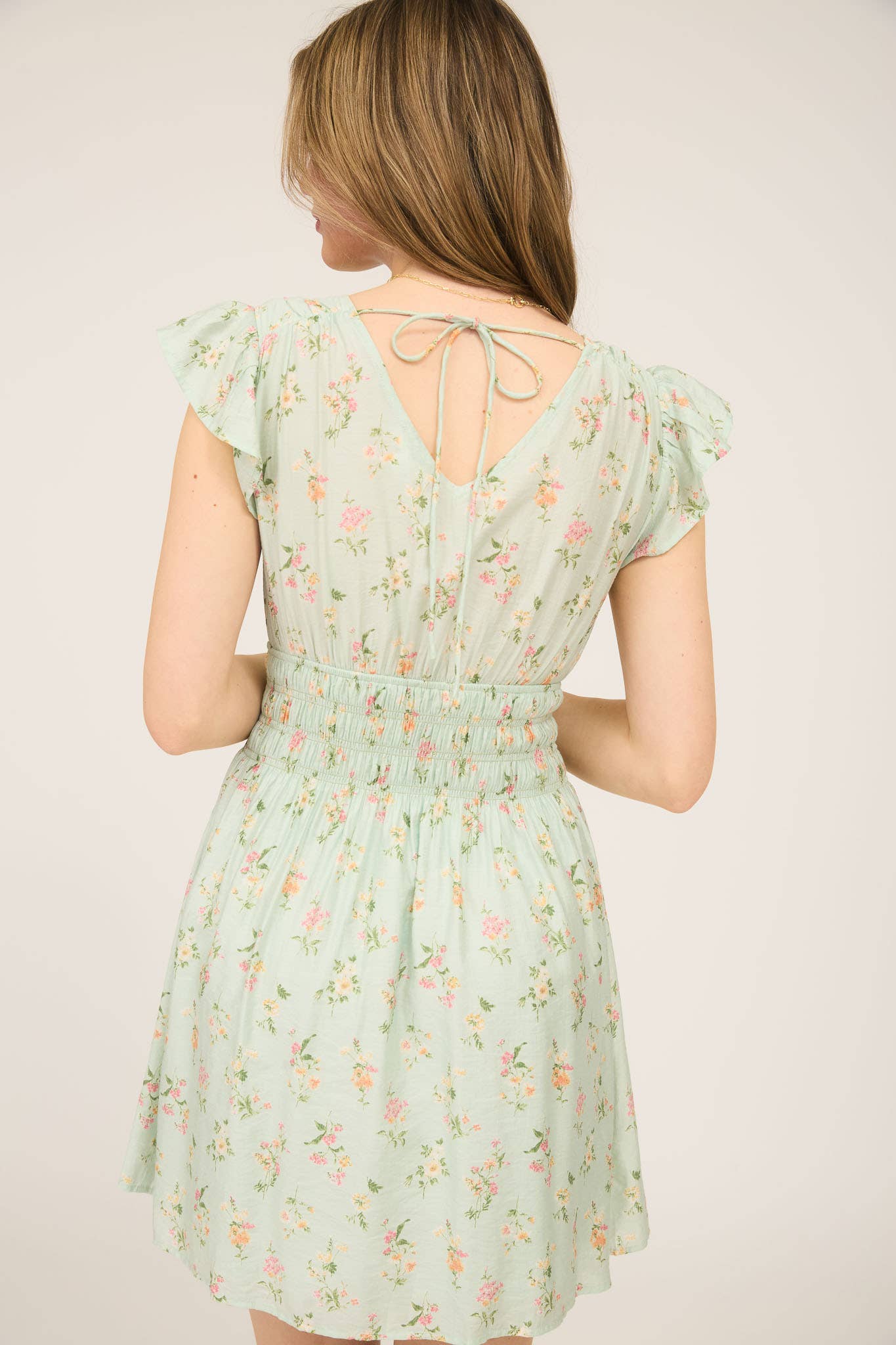 Mint Floral Mini Dress
