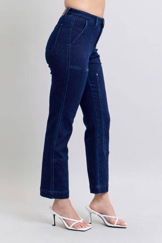 High-Waisted Straight Jeans