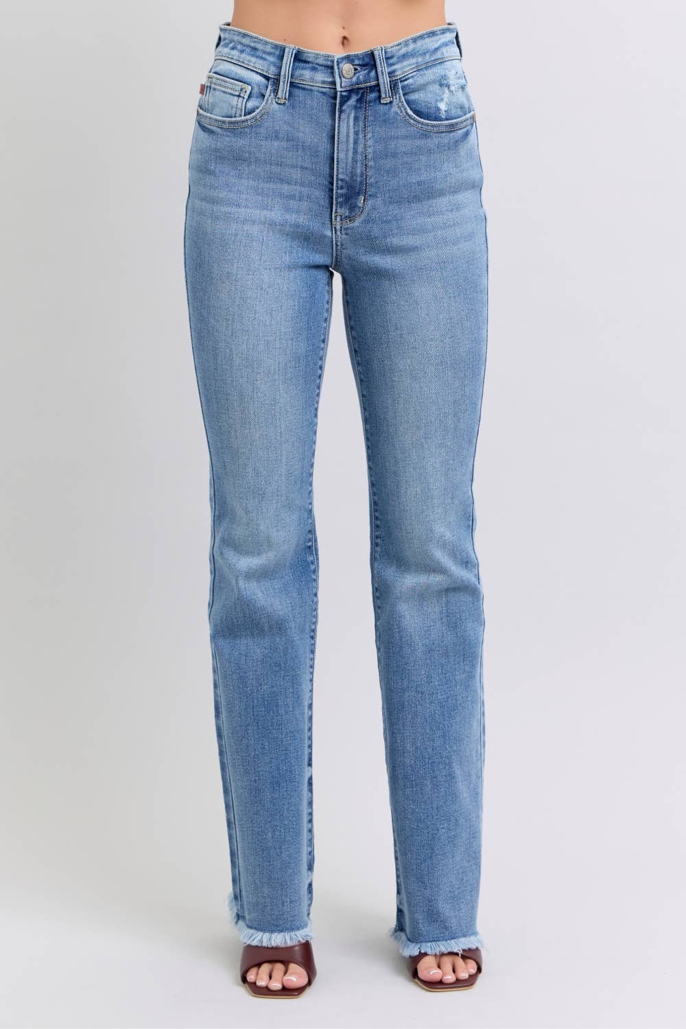 High Waisted Bootcut with Fray Hem