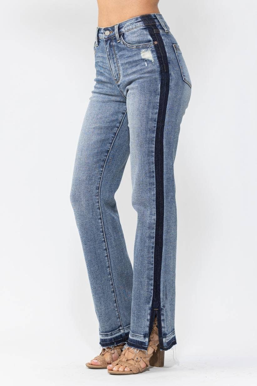 Side Seam Detail  Straight Jeans