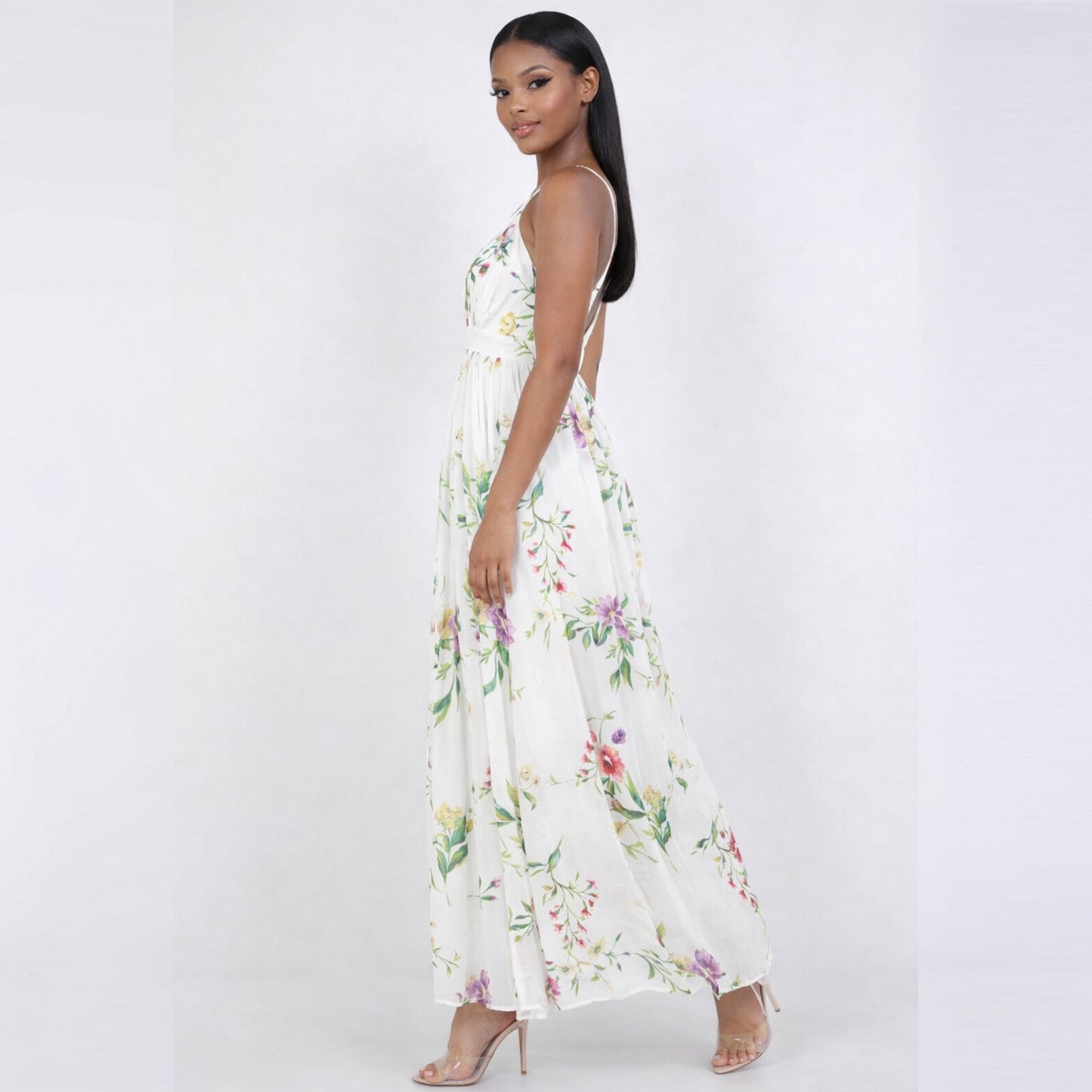 White floral Maxi Dress