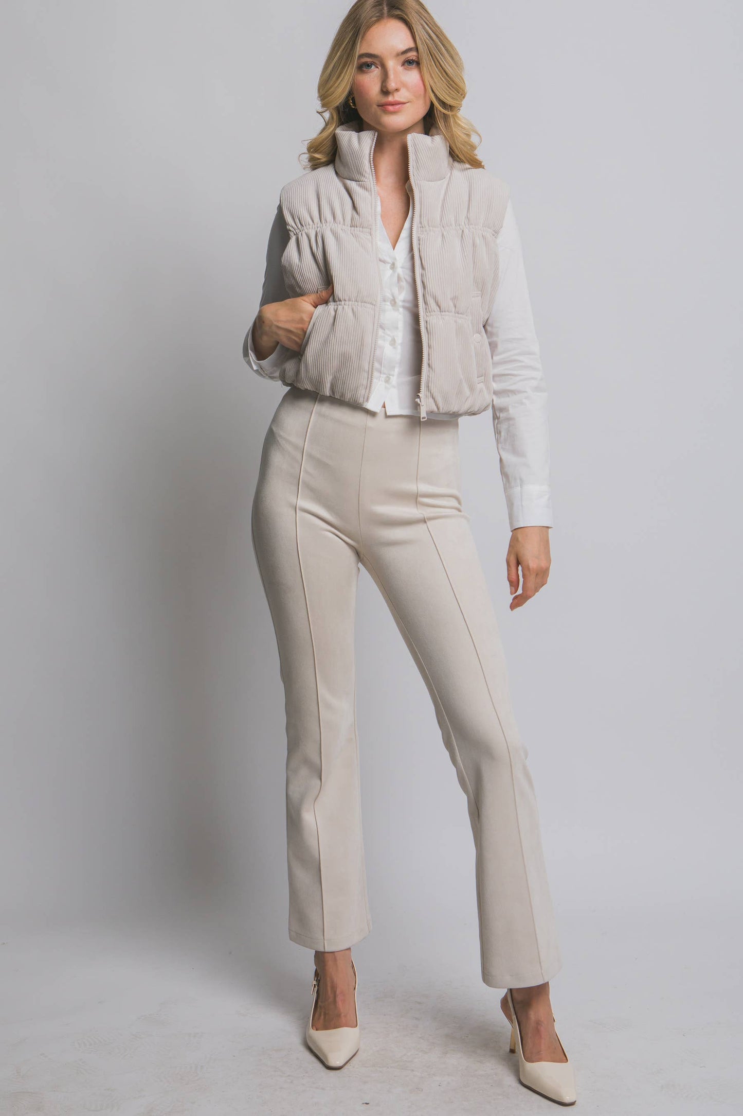 Aztec Print Reversible Corduroy Puffer Vest