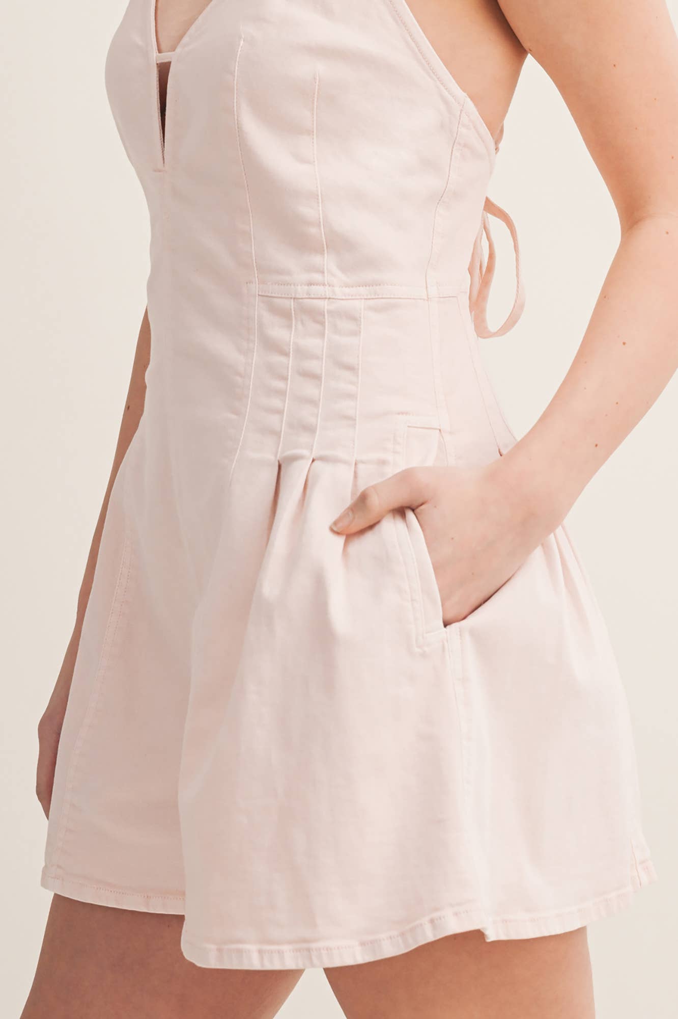 V-Neck Pleated Romper