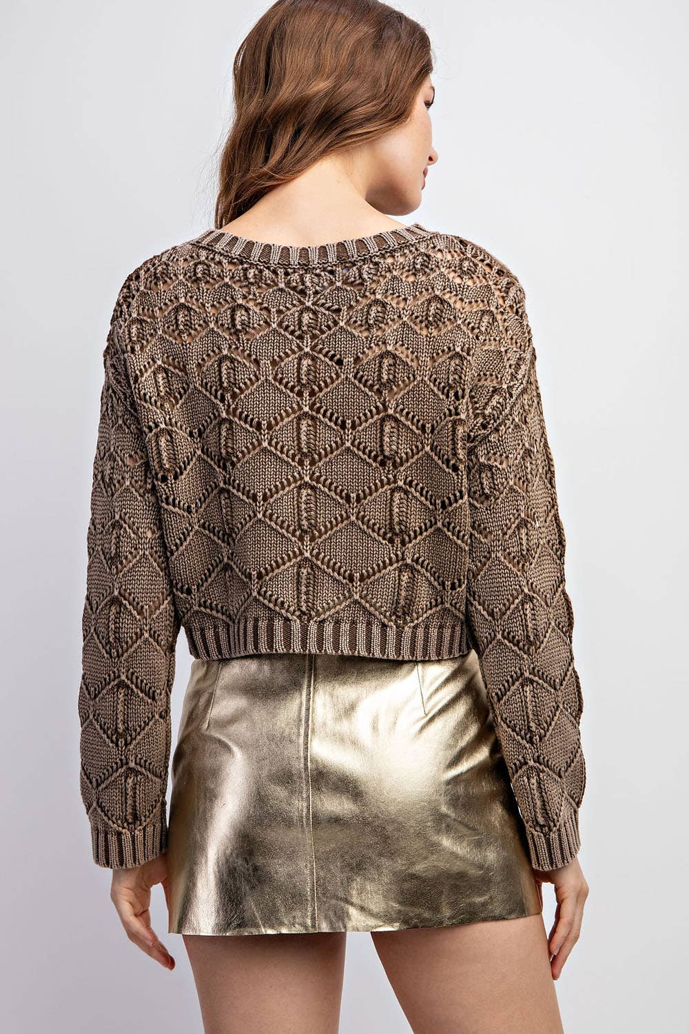 Open Knit Sweater Top