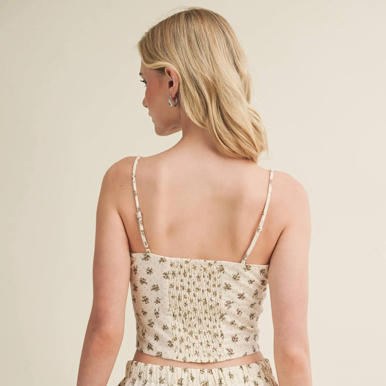 Dainty Collared Floral Bustier Top