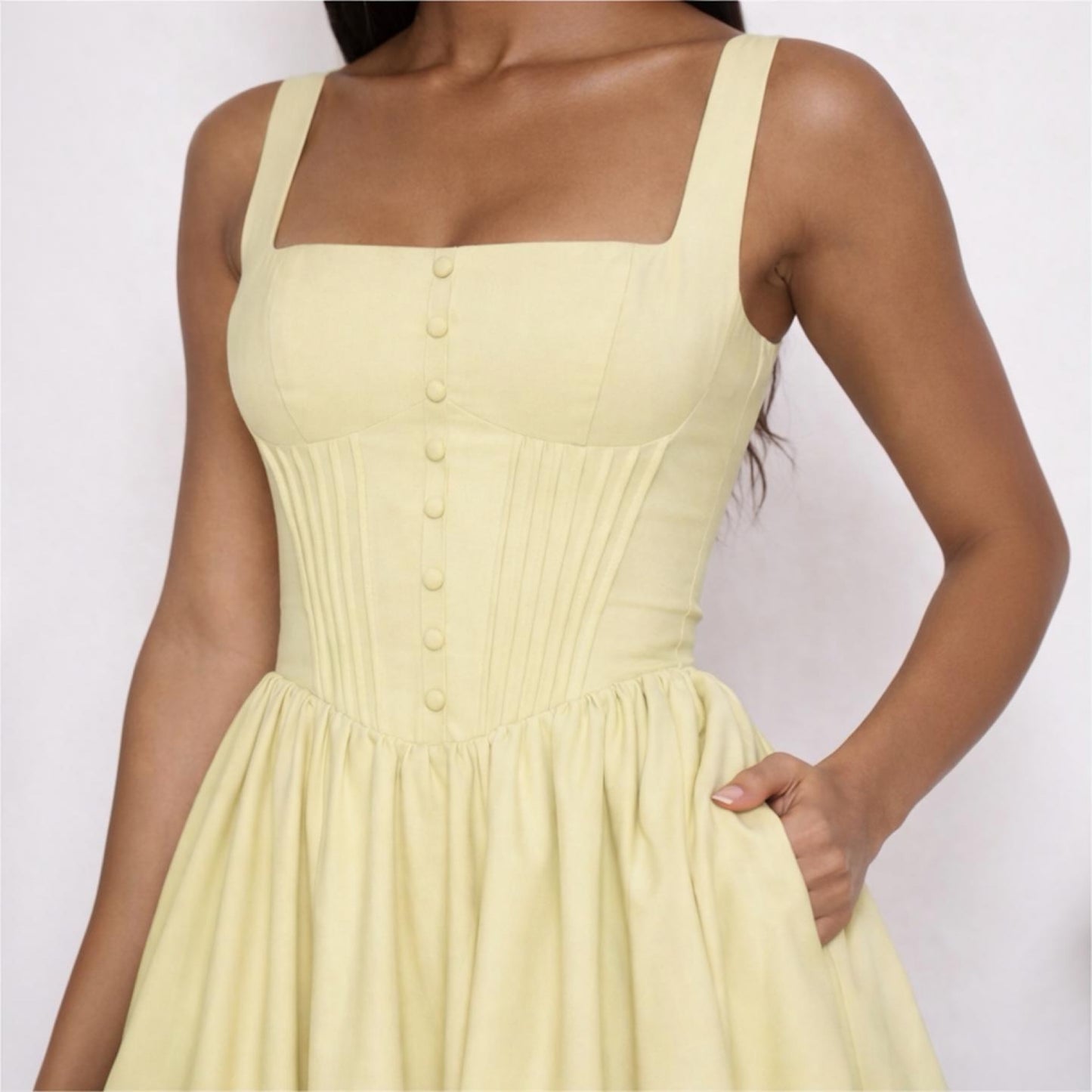 Sage Corset Midi Dress