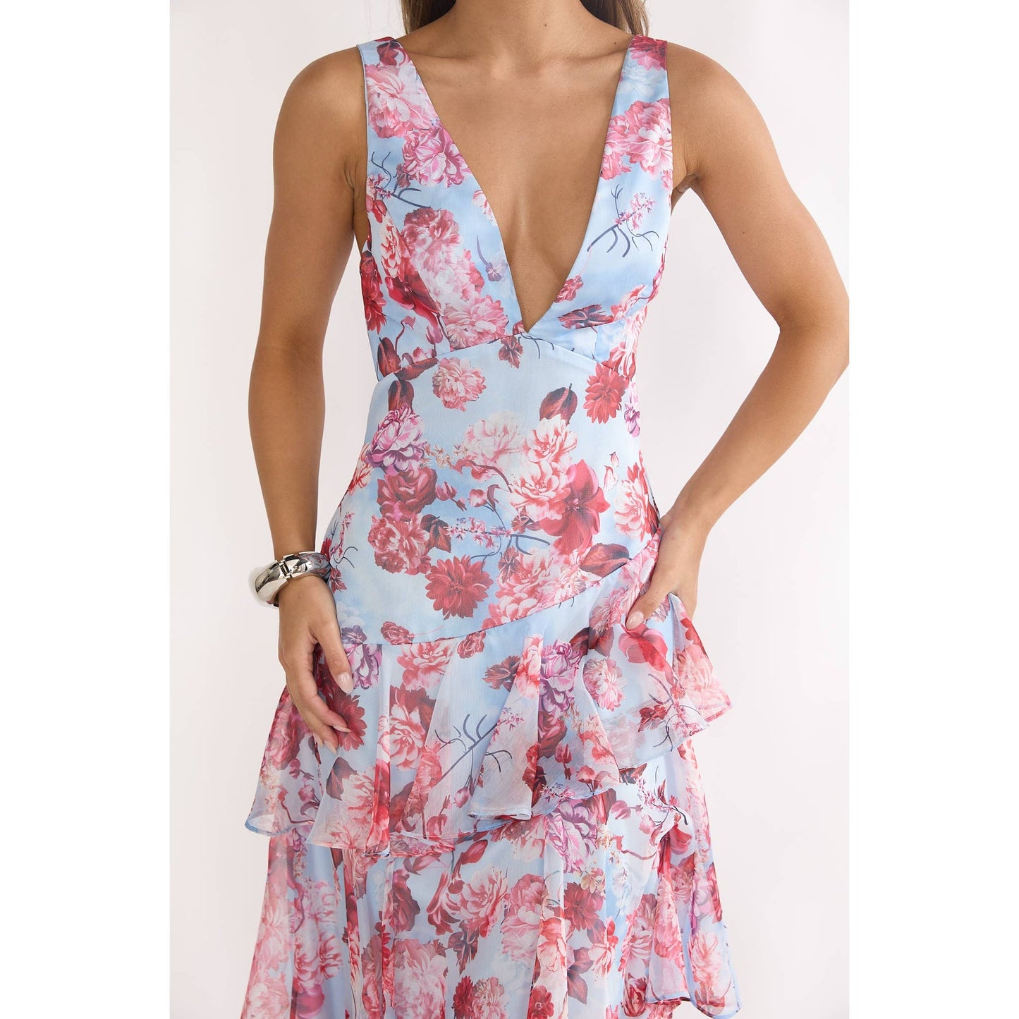 Vacation Backless Floral Maxi Dress